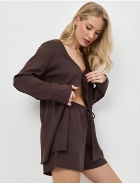 Комплект женский с шортами Aruelle CLAY SET, Цвет: шоколадный, Размеры: M, изображение 2