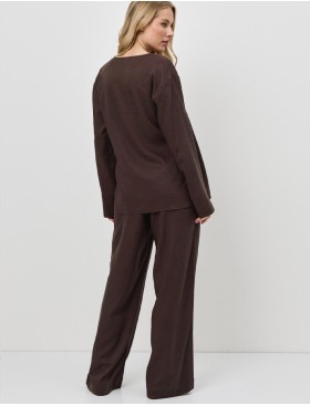 Брючный комплект Aruelle CLAY SET, Цвет: шоколадный, Размеры: S, изображение 4