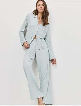 Пижама с брюками из модала Aruelle DOVE, Цвет: светло-мятный, Размеры: S, изображение 2