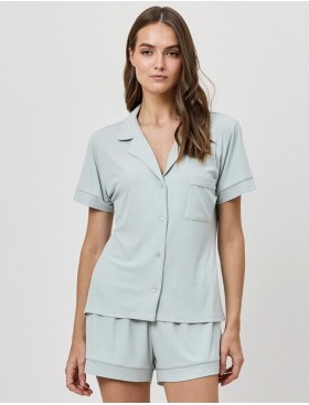 Пижама с шортами из модала Aruelle DOVE, Цвет: светло-мятный, Размеры: XS