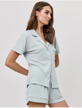 Пижама с шортами из модала Aruelle DOVE, Цвет: светло-мятный, Размеры: XS, изображение 2