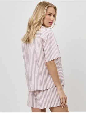 Хлопковая пижама с шортами Aruelle ELOW, Цвет: светло-розовый, Размеры: XS, изображение 2