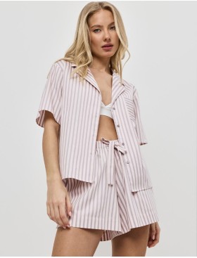 Хлопковая пижама с шортами Aruelle ELOW, Цвет: светло-розовый, Размеры: XS, изображение 3