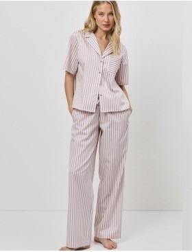 Хлопковая пижама с брюками Aruelle ELOW, Цвет: светло-розовый, Размеры: S, изображение 2