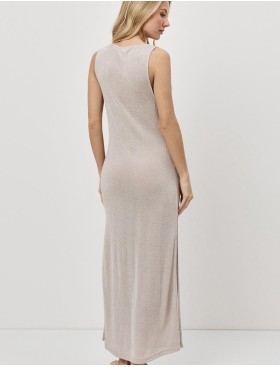 Длинное платье с разрезами Aruelle GLOW, Цвет: светло-бежевый, Размеры: M, изображение 2