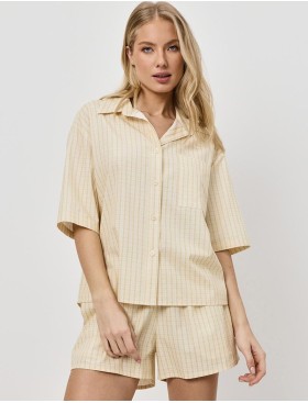 Пижама женская с шортами Aruelle HALO, Цвет: светло-жёлтый, Размеры: XS
