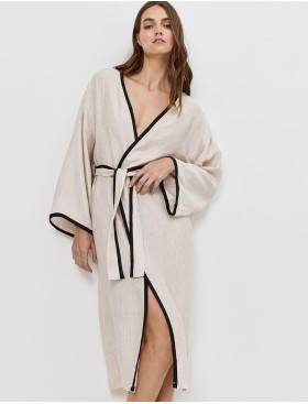Женский халат из вискозы Aruelle HORIZON, Цвет: светло-бежевый, Размеры: XS