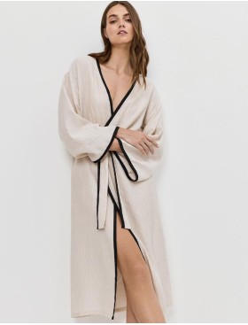 Женский халат из вискозы Aruelle HORIZON, Цвет: светло-бежевый, Размеры: XS, изображение 3
