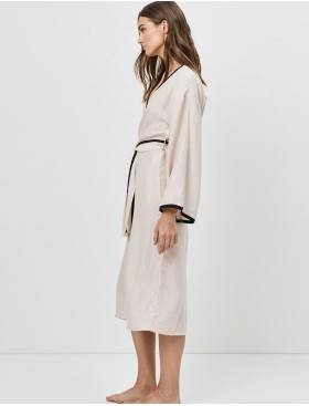 Женский халат из вискозы Aruelle HORIZON, Цвет: светло-бежевый, Размеры: XS, изображение 4