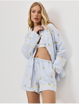 Пижама с шортами Aruelle LENORA, Цвет: светло-голубой, Размеры: 2XL, изображение 4