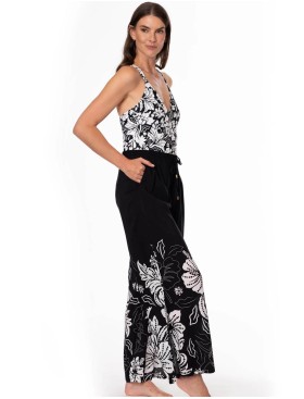 Широкие брюки с цветочным узором Jantzen JZ26066C, Цвет: чёрный/белый, Размеры: L, изображение 3