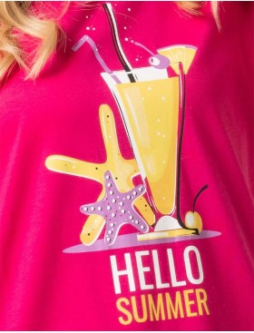 Удлиненная футболка Sielei FASHION SUMMER HE41 fuxia, Цвет: fuxia (фуксия), Размеры: XL, изображение 4