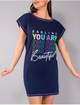 Удлиненная футболка Sielei FASHION SUMMER AR41 blu, Цвет: blu (синий), Размеры: L, изображение 4