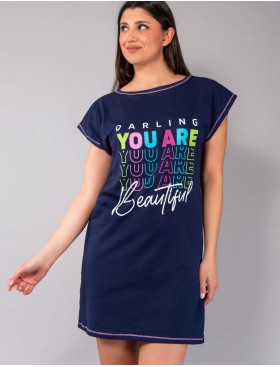 Удлиненная футболка Sielei FASHION SUMMER AR41 blu, Цвет: blu (синий), Размеры: L