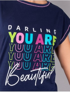 Удлиненная футболка Sielei FASHION SUMMER AR41 blu, Цвет: blu (синий), Размеры: L, изображение 3