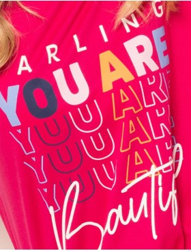 Удлиненная футболка Sielei FASHION SUMMER AR41 fuxia, Цвет: fuxia (фуксия), Размеры: L, изображение 3