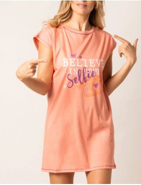 Сорочка-мини Sielei FASHION SUMMER BE41 pesca, Цвет: pesca (персик), Размеры: XL