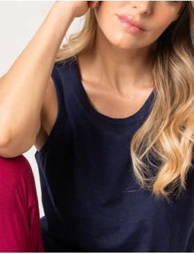 Пижама из хлопка майка+штаны Sielei CITY CI17 blu/ciliegia, Цвет: blu/ciliegia (синий/бордо), Размеры: 2XL, изображение 2