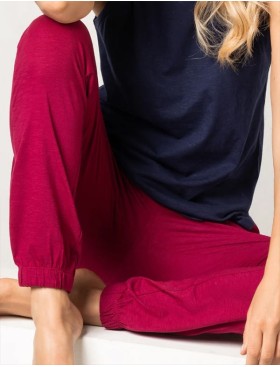 Пижама из хлопка майка+штаны Sielei CITY CI17 blu/ciliegia, Цвет: blu/ciliegia (синий/бордо), Размеры: 2XL, изображение 3