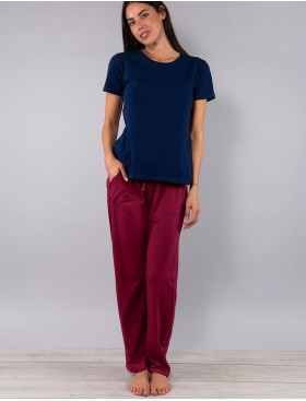 Пижама из хлопка Sielei CITY CI16 blu/ciliegia, Цвет: blu/ciliegia (синий/бордо), Размеры: 2XL, изображение 3