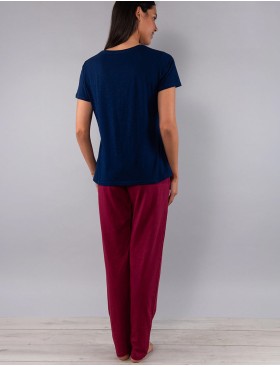 Пижама из хлопка Sielei CITY CI16 blu/ciliegia, Цвет: blu/ciliegia (синий/бордо), Размеры: 2XL, изображение 4