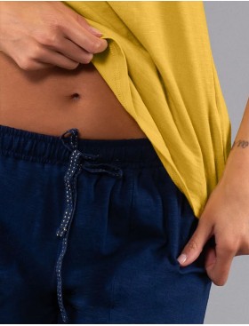 Пижама из хлопка Sielei CITY CI16 ocra/blu, Цвет: ocra/blu (желтый/синий), Размеры: 3XL, изображение 4