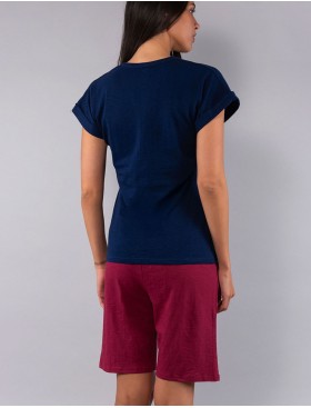 Хлопковый комплект с шортами Sielei CITY CI19 blu/ciliegia, Цвет: blu/ciliegia (синий/бордо), Размеры: 2XL, изображение 2