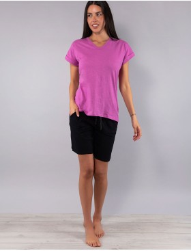 Хлопковый комплект с шортами Sielei CITY CI19 pink/nero, Цвет: pink/nero (розовый/черный), Размеры: 3XL, изображение 5