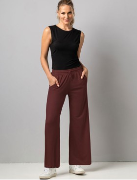 Трикотажные широкие штаны Sielei DAILY GS03 mogano, Цвет: mogano (махагон), Размеры: M