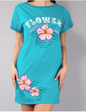 Удлиненная футболка Sielei FASHION SUMMER OR41 turchese, Цвет: turchese (бирюзовый), Размеры: XL, изображение 4