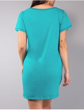 Удлиненная футболка Sielei FASHION SUMMER OR41 turchese, Цвет: turchese (бирюзовый), Размеры: XL, изображение 2