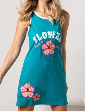 Сорочка с принтом Sielei FASHION SUMMER OR42 turchese, Цвет: turchese (бирюзовый), Размеры: L, изображение 4