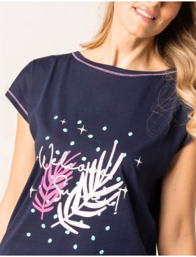 Удлиненная футболка Sielei FASHION SUMMER SU41 blu, Цвет: blu (синий), Размеры: L, изображение 2