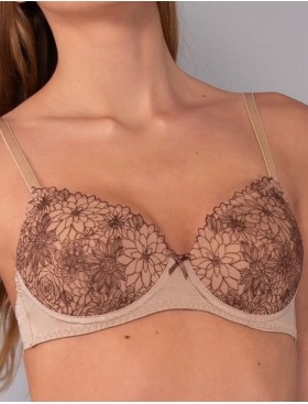 Комплект Sielei CAMILLE балконет+бразилиана 79367 tortora, Цвет: tortora (персиковый), Размеры: 75B, изображение 3