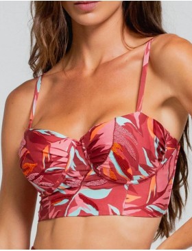 Пляжный бюст-топ с вышивкой бисером Cosita Linda CLB26045 RAINFOREST RADIANCE, Цвет: мульти, Размеры: M