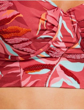 Пляжный бюст-топ с вышивкой бисером Cosita Linda CLB26045 RAINFOREST RADIANCE, Цвет: мульти, Размеры: M, изображение 4