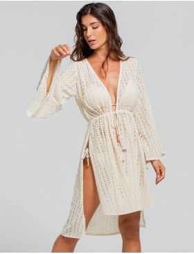 Пляжный халат Cosita Linda CLC26121 ETHEREAL NATURE, Цвет: молочный, Размеры: M