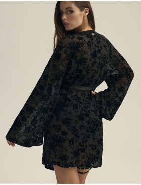 Кружевной пеньюар Esotiq ZEQUINE 44179 черный, Цвет: черный, Размеры: L/XL, изображение 5