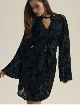 Кружевной пеньюар Esotiq ZEQUINE 44179 черный, Цвет: черный, Размеры: L/XL, изображение 4