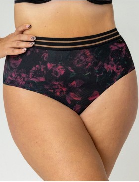 Трусы высокие Kris Line BLOSSOM briefs high waist, Цвет: черный+сиреневый, Размеры: XL
