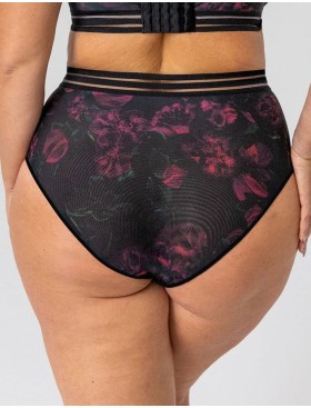 Трусы высокие Kris Line BLOSSOM briefs high waist, Цвет: черный+сиреневый, Размеры: XL, изображение 2