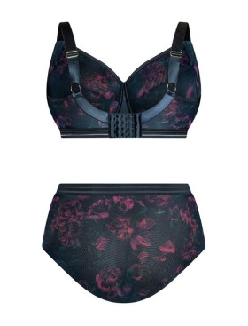 Трусы высокие Kris Line BLOSSOM briefs high waist, Цвет: черный+сиреневый, Размеры: XL, изображение 8