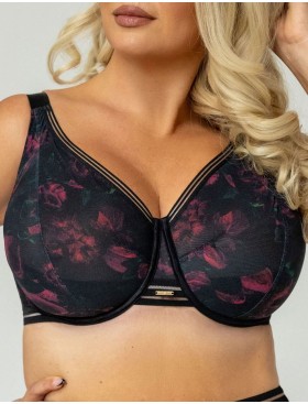 Бюстгальтер бралетт Kris Line BLOSSOM Soft Bralette, Цвет: черный+сиреневый, Размеры: 100E