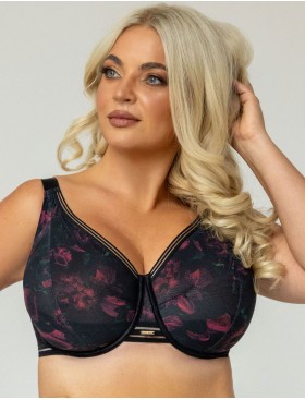 Бюстгальтер бралетт Kris Line BLOSSOM Soft Bralette, Цвет: черный+сиреневый, Размеры: 100E, изображение 2