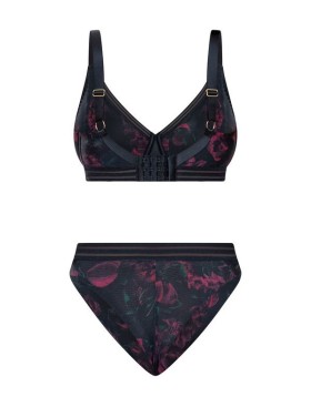 Бюстгальтер бралетт Kris Line BLOSSOM Soft Bralette, Цвет: черный+сиреневый, Размеры: 100E, изображение 8