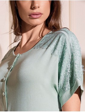 Пижама с шортами Lormar AJOUR 654110CO menta, Цвет: menta (зеленый), Размеры: M, изображение 2