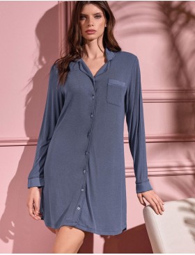 Длинная рубашка на пуговицах Lormar YOGA 634116LU polvere, Цвет: polvere (синий), Размеры: XL