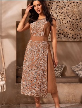 Длинное платье-сарафан Mia-Amore BARBADOS 6005, Цвет: капучино, Размеры: S