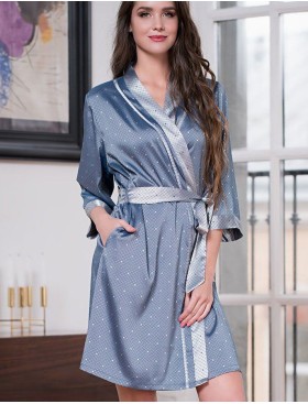 Короткий халат Mia-Amore ELIZA 8173 серебристый, Цвет: серебристый, Размеры: 2XL
