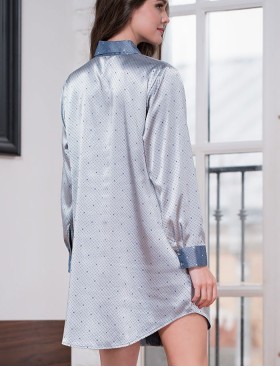 Домашняя рубашка Mia-Amore ELIZA 8177 серебристый, Цвет: серебристый, Размеры: 2XL, изображение 2